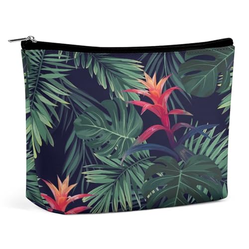 Bolsa feminina de couro PU, estojo de maquiagem, bolsa com zíper, bolsa organizadora de artigos de higiene pessoal, 17,3 x 15 x 5,8 cm, Multi 1, 6.8x5.9x2.3 in