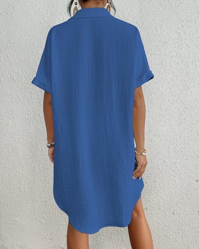 Image of Bsubseach Women Swimsuit Coverup Shirt Dress Button Down Bathing Suit Cover Up Beach Vacation Outfits