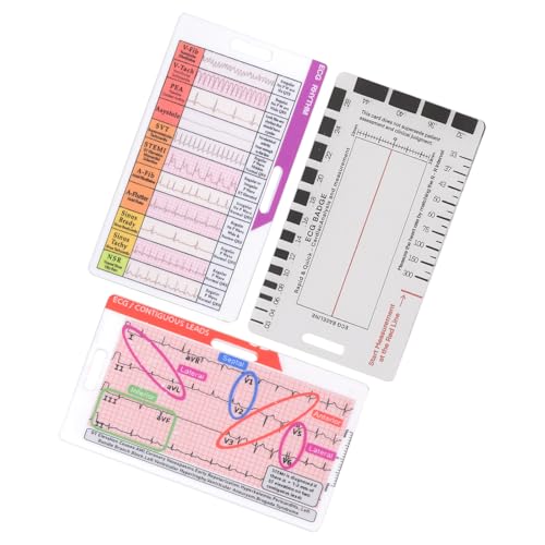 Carte De Guide D'interprétation Carte Règle En 7 Étapes ECG Guide Référence Pratique Pour L'évaluation La Santé Cardiaque Cardiovasculaire Tests Pratiques À Domicile – vue 4