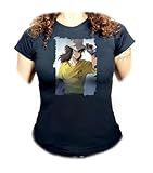 MERCHANDMANIA Camiseta Negra Mujer ed Warner Personaje Dibujos Oliver y Benji Oferta Tshirt