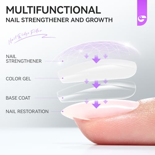 Image of Gelike EC Nail Strengthener for Man: Milky White 6 in 1 Natural Nail Hardener Extra Strong and Growth - Nail Polish Hardener for Weak and Damaged Nails