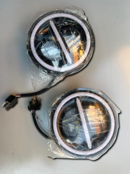 FRONT HEADLIGHT SET OF 2 PC | DRL RING PROJECTOR LIGHT | COMPATIBLE WITH WILLYS OR JEEPS |-image-36