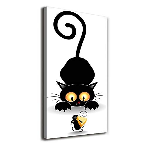 Image sur toile chat et souris pour pépinière et chambre enfant Tulup 60x120