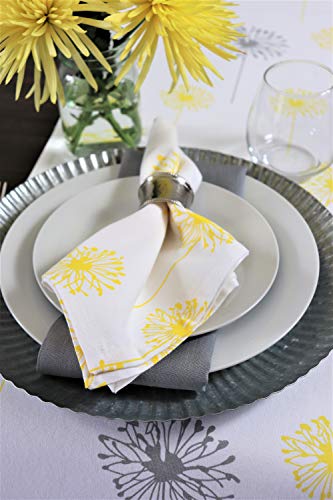 Crabtree Collection Yellow Dandelion Cotton Cloth Napkins Yellow Dandelion (Set of 4)