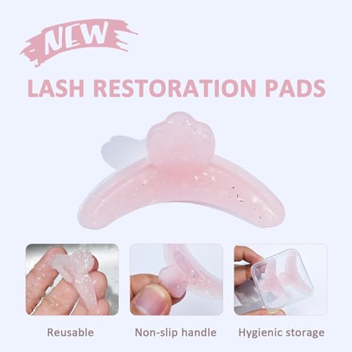 Tampon de révision de cils réutilisable PERMANIA rose en silicone souple - 4