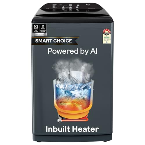 Image of Godrej 8 Kg 5 Star AI Powered, Inbuilt Heater, Fills Tub At ~0 Water Pressure, Fully Automatic Top Load Washing Machine (WTEON ADAC 80 5.0 FEFH GLGR, Glacial Grey)