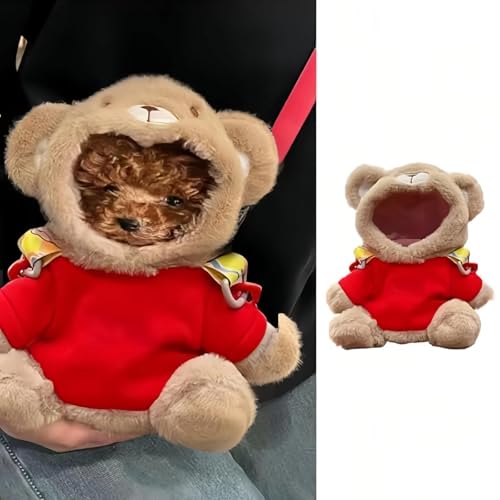 Tiny Puppy Carrier Chest Sling - Extra Small Body Carrier for Up to 4lbs Puppies Kittens, Cute Pack Pouch for Mini Yorkies Teacup Hands-Free Portable Pet Harness for Girls Boys (2lb Medium Red)