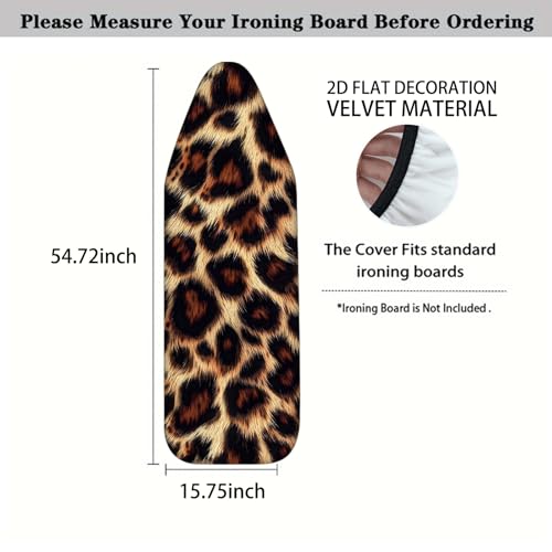 Image of Nuxovilar Realistic Leopard Print Ironing Board Cover 15x54 Polyester
