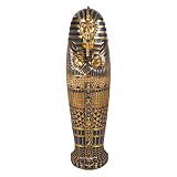Design Toscano Tomb of Tutankhamun Egyptian Sarcophagus Coffin Wall Sculpture, 6 Feet, Fiberglass Polyresin, Full Color