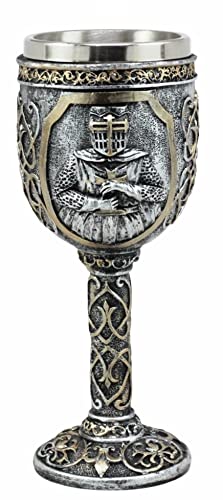 Templier Chevalier Argenté Coupe Calice Crusader Style Médiéval Ornement Gothique Cover