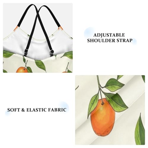 One Piece Swimsuit Toddler, Summer Beach Swimsuit Girls 3-10 Y, Oranges Green Leaves Cream3