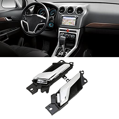 Keenso Maçaneta interna de porta de carro, 2 peças de maçaneta interna de porta de carro prata 96861