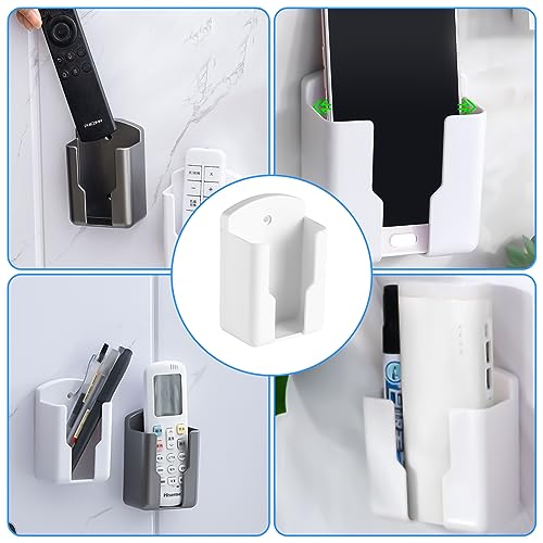 YOUNGSAY 4 Stück Fernbedienungshalter Wand, Fernbedienung Halterung Selbstklebend aus Kunststoff, Multifunktion Fernbedienungshalterung Wand, Geeignet für Zuhause und Büro (2 Farben)
