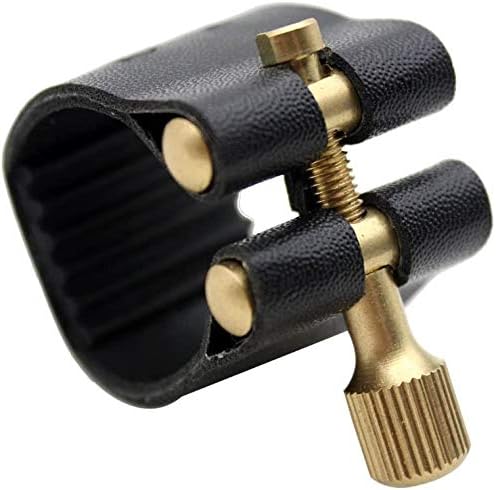 Jiayouy Professional Alto Sax Saxophone Mouthpiece Leather Ligature Fastener Black