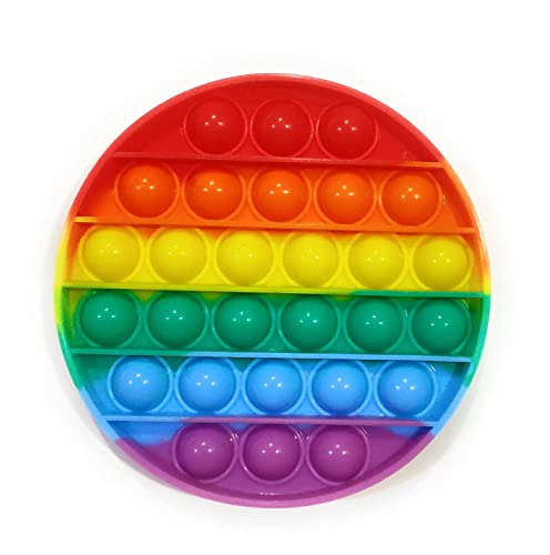 Image of MoldBerry Puppet Pop It Toys Bubble Fidget Sensory Anti Stress Relief Toys for Kids Adults Return Gifts for Girls Boys Rainbow Colors Round Shape (Pack of 1)