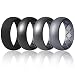 Egnaro Silicone Wedding Ring for Men, Breathable Mens' Rubber Wedding Bands, Size 8 9 10 11 12 13,Classical Style, for Crossfit Workout