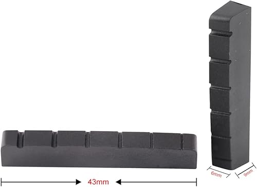 Miniatura 2 de Metallor Tuerca de guitarra de grafito de 6 cuerdas, tuerca superior preranurada, compatible con guitarra eléctrica o guitarra acústica estilo Les