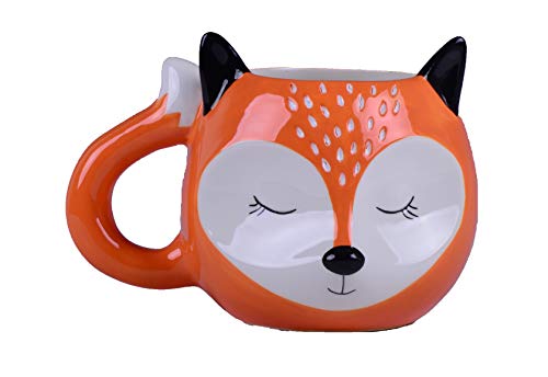 Winkee - Šálek s liškou | Roztomilý šálek na kávu a čaj ve velkém | XXL šálek cca 450 ml | Cute Coffee Mug | Dárek k narozeninám, nástupu do školy, k Vánocům, Valentýnu