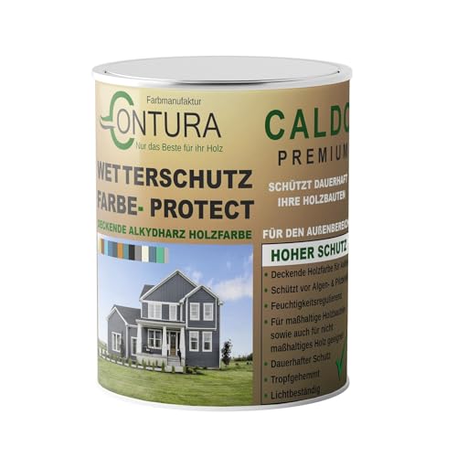 Contura Wetterschutzfarbe 500ml. Holz Dauerschutzfarbe Deckend Buntlack Holzfarbe Holzlasur Seidenmatt (Farblos)