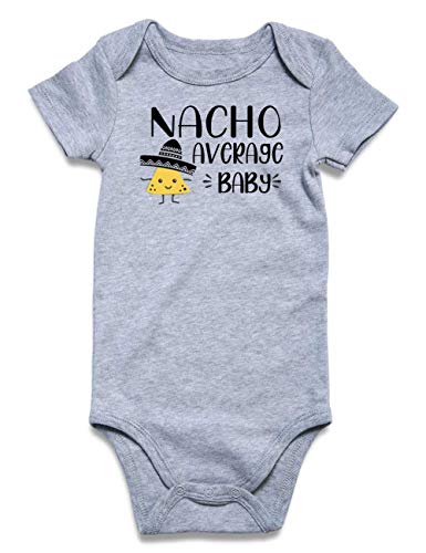 Loveternal Baby Boys Nacho Average Baby Onesies Girls Gray Cotton Romper Toddler Gender Neutral Aunt Onsies Pregnancy Gift Underwear 3-6 Months Shower Gifts