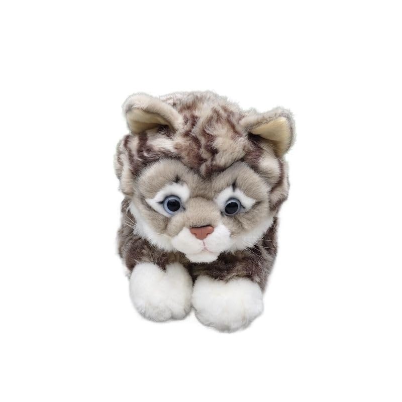 Peluche chaton réaliste grise de collection aux finitions artisanales de qualité