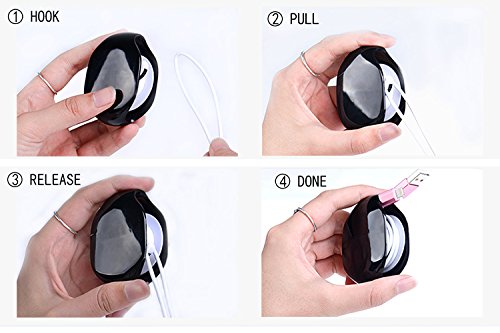 Portable Cord Master Solution For In-Ear Headphones, Earbuds, Cord, Wire, Automatic Cord Manager Combination, Multifunctional Organizer For Protection & Carry (Black 2 Packs) #TOP4