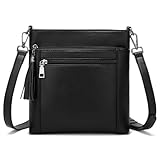 SENDEFN Crossbody Bags for Women, Multi Pocket Casual Crossbody Bag, Leather Handbag Purse Women, Adjustable Strap Shoulder Handbag with Tassel