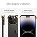 Arc Pulse Designed for iPhone 14 Pro Phone Case (2023), Sleek Minimalist Protective Shock Absorption Aerospace Grade Aluminum Shells + Elastomer Inlays Easy Fit 6.12 inch (Aluminum Mirror Polish Gold)