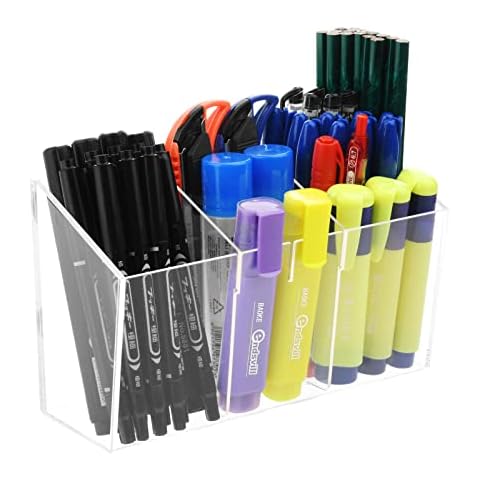 Magnetic Pen Holder, Strong Magnets Acrylic Marker Holder, Locker Organizer, Remote Control Desk Organizer with Removable Block, Perfect for Whiteboard, Refrigerator, Multipurpose Storage Organizer Cover