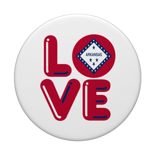 LOVE - Arkansas PopSockets Swappable PopGrip, Black - Image 3
