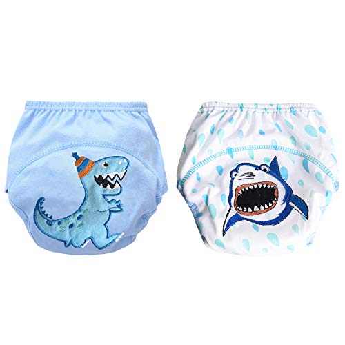 AMZTM Calzones de Entrenamiento - 3 Anos Ropa Interior para Bebs Nios Chicos Paquete de 2 Reutilizable Algodn Bragas de Aprendizaje (Blanco, 100)