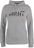 Entwicklung und Evolution Outfit - Evolution Basketball - L - Grau meliert - Evolution Basketball Hoodie - JH001F - Damen Hoodie und Kapuzenpullover für Frauen