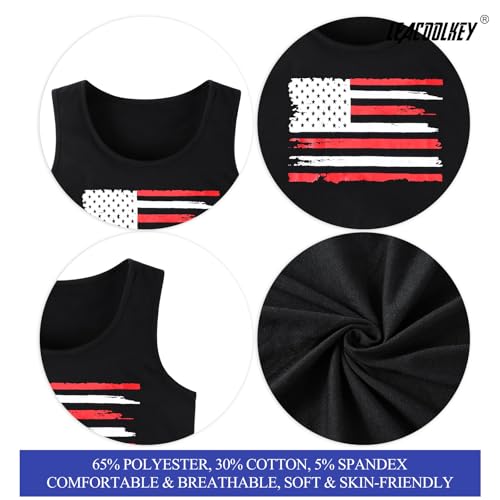 LEACOOLKEY Women's American Flag Crop Tank 4th of July Patriotic Sleeveless Tee Tops — view 3