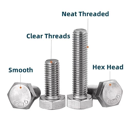 SYDARSYN Hex Bolt Stainless Steel (A2) Fully Threaded Mechanical Screws Hexagon Set Screws M16x25mm (2 pcs) - Image 2
