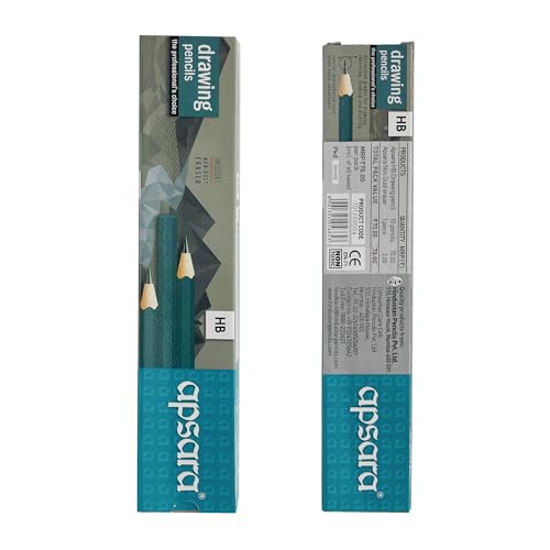 Image of Apsara Drawing Hb Pencils, Graphite Art Drawing Pencil, Medium Hard, Break-resistant Bonded Lead, Shading Pencils & Sketch Pencils for Beginners & Pro Artists (Pack of 10)