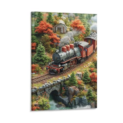 Train de rêve murale toile premium au rendu artistique pour salon