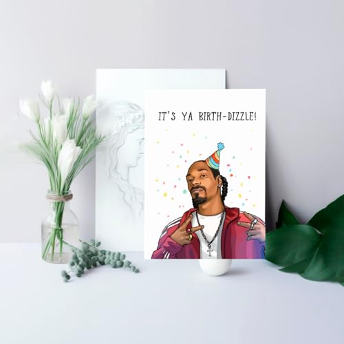 RUALOVE Funny Birthday Card, Happy Birthday Gift for Hip Hop Women Men, Rapper Birthday Card, Humor Birthday Decoration for Rapper Music Lover, Music Birthday Merch, Birthday Gift for Dad Mom Uncle
