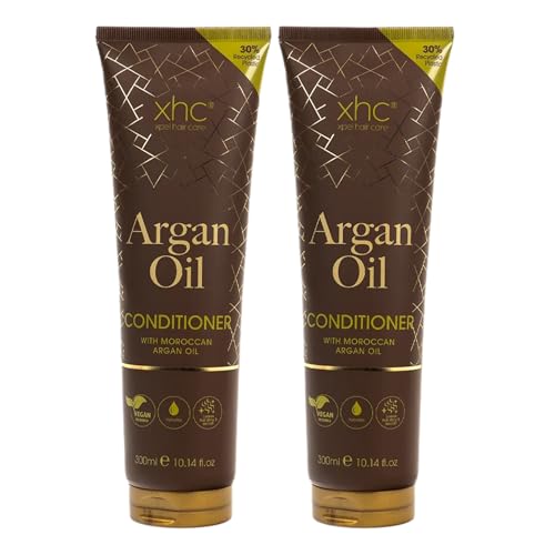 XHC Argan Oil Conditioner Twin Pack (2 × 300ml) | Moroccan Argan Oil Conditioner for Soft Smooth Hair | Vegan Friendly & Paraben-Free | PoundMart Exclusive