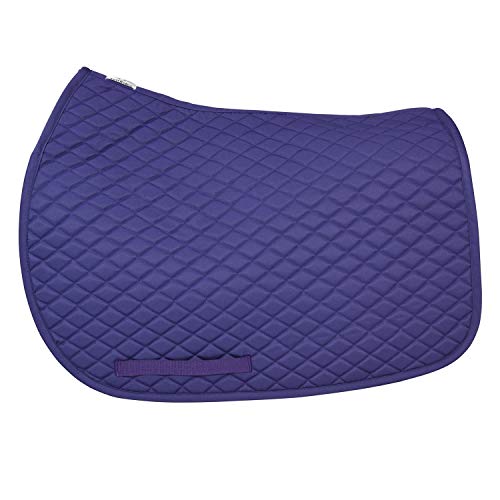 TuffRider Basic All Purpose Horse Riding Saddle Pad | Wither Relief Brushed Underside for Training and Competition - Deep Wisteria