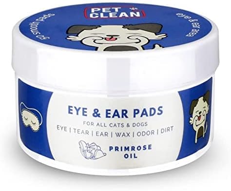 Pet Clean Primrose Oil Eye & Ear Pads - Gentle Care for Dogs & Cats - 50 Count (Pack of 1)