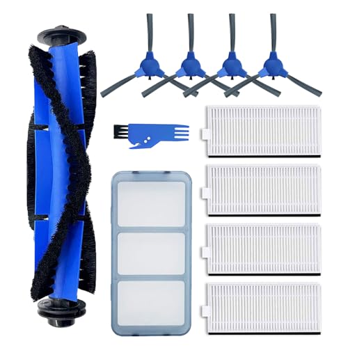 liveryde Zubehör Ersatzteile Kit Kompatibel für Anker Eufy Robovac 11S / 11S Slim / 12 / 15T / 15C / 25C / 30 / 30C / 35C 1 Hauptbürste 4 Seitenbürste 4 Hepa Filter 1 Primärer Filter Zubehörset