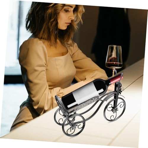 Porte-bouteille vin métal noir stable casier bouteille table salon - 4