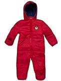 iXtreme Baby Boys' One-Piece Puffer Winter Snowsuit with Hood (Newborn & Infant), Size 12/18 Months, Red