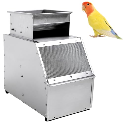 Criba de limpieza de granos, divisor de conchas sopladas para piensos de pájaros, máquina de soplado de granos de alimentación de loros, ventilador de velocidad ajustable, bloqueo de vibración, para