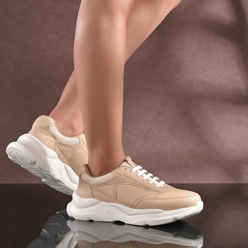 Image of Centrino Women Chunky Sneaker | Cushioned Insole for Comfort | Stylish Lace-Up Design | Perfect for Casual Shoe for Girls (A6850)