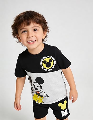 Image of Disney Boys T-shirt and Shorts Outfit Set - Holographic T-Shirt & Matching Shorts Set, Mickey Mouse & Toy Story