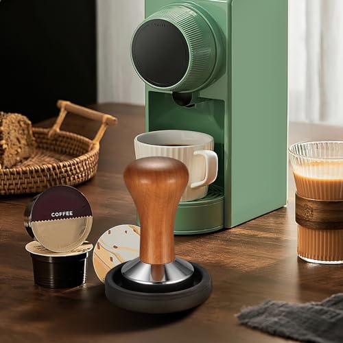 Coffee Tamper 51mm, Espresso Coffee Tamper, Espresso Press Barista Tamper with Stainless Steel Base & Wooden Handle for Coffee Grounds Barista Espresso Machines Accessories - Image 6