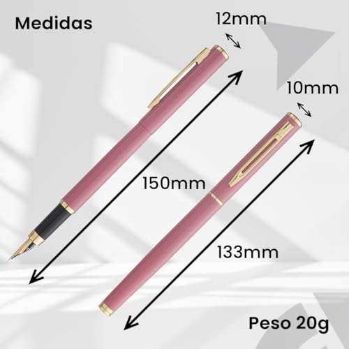 Kit Caneta Crown Capricci Tinteiro Ponta de Pena Iridium Alemã + Case Exclusiva Crown + Refil Extra