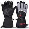 SAVIOR HEAT Rechargeable Heated Gloves with 3 Heating Levels - Electric Ski Gloves, Touchscreen, Waterproof for Men Women