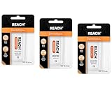 Reach Dentotape Waxed Dental Floss with Extra Wide Cleaning Surface for Large Spaces between Teeth, Unflavored, 100 Yards (Pack of 3)